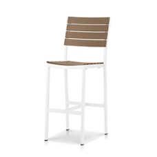 Bar Side Chair Tex White / Teak